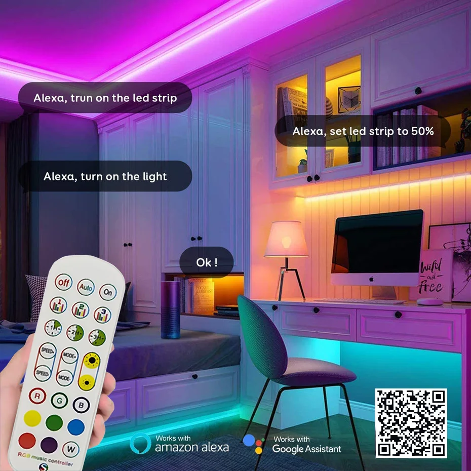 Светодиодная лента неосветильник лампа RGB с поддержкой Bluetooth 12 В 3838