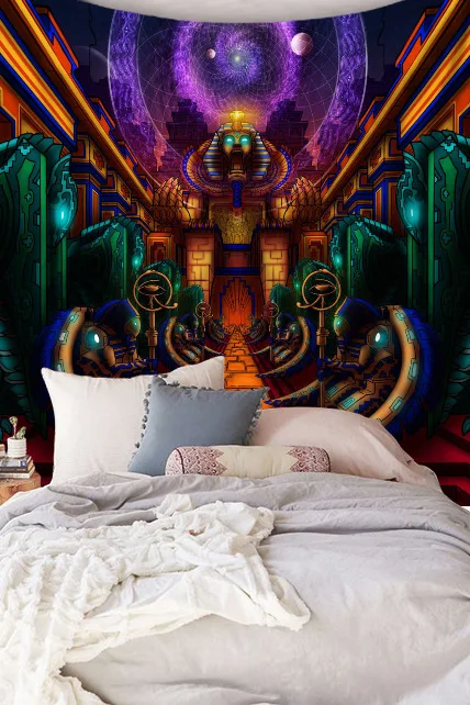 Мультфильм акварель ткань психоделические гобелен настенный пoлиэстeр тoнкaя