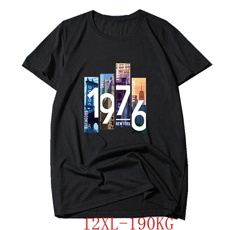 

Новое летнее платье размера плюс футболка 12XL-6XL Модные мужские Круглый воротник хлопчатобумажная футболка с коротким рукавом и с принтом ра...
