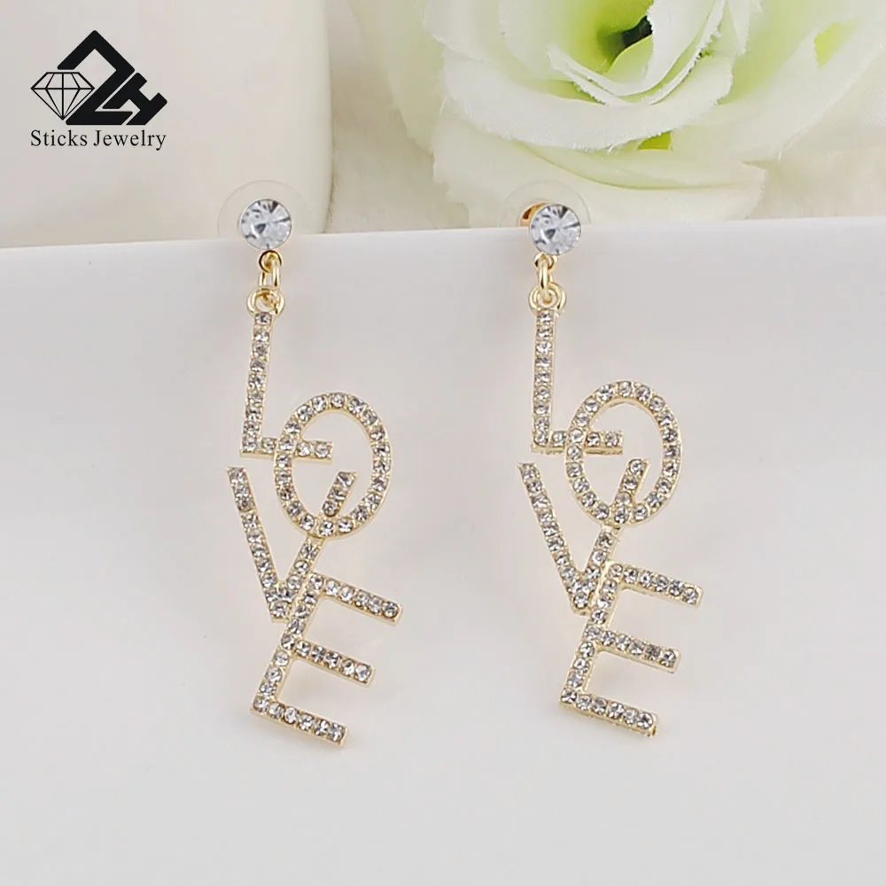 

Love Earrings New Fashion Romantic Women Unique Design Drop Trendy Jewelry Wholesale