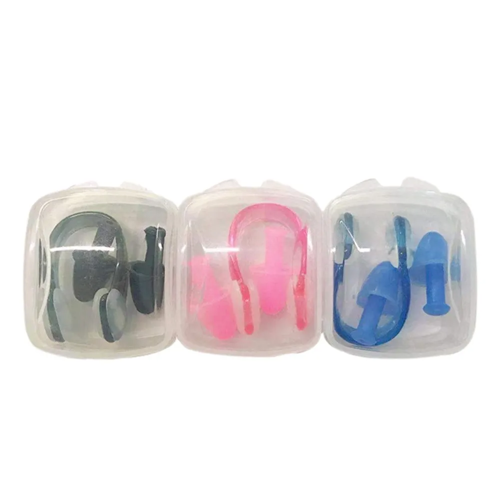 

Swimming Soft Silicone Nose Clip Ear Plugs Kits Swimmer Nose Clip Ear Buds Set For Surfing/swimming/diving Swimming Sports