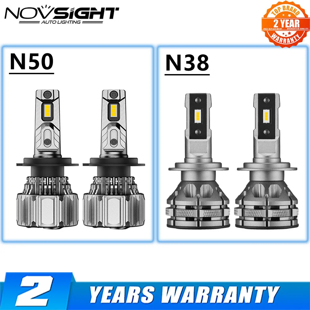 NOVSIGHT Led H7 автомобильные фары H11 H8 H9 H4 9005 HB3 9006 HB4 H3 H13 9012 9007 лампы 70 Вт/80 Вт 15000LM 12 В мини