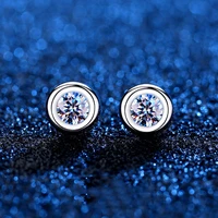0 5 carat moissanite gemstone stud earrings for women 925 sterling silver d color solitaire ear studs wedding gift fine jewelry