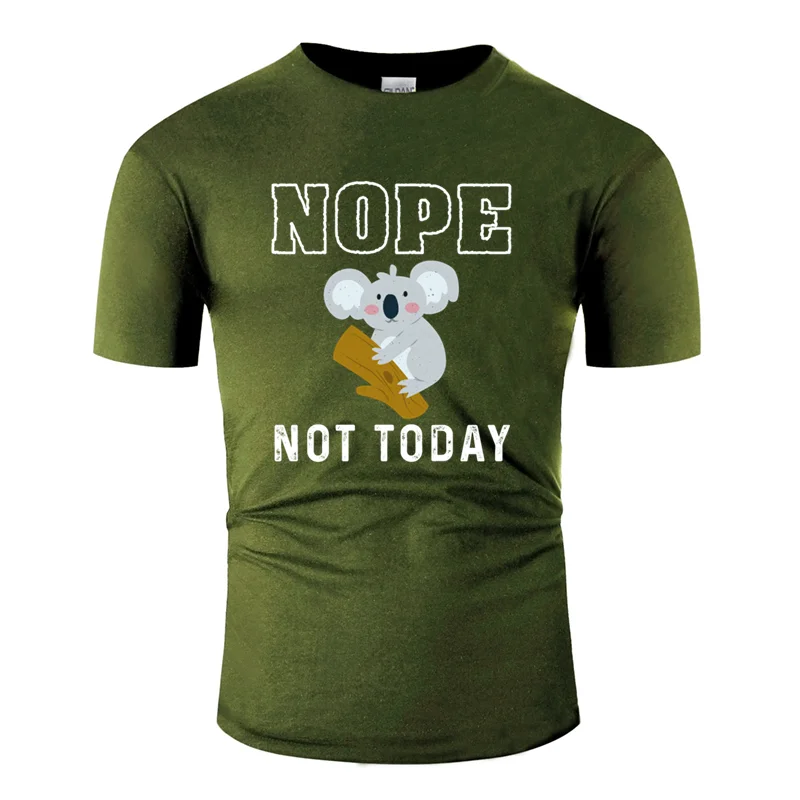 Повседневная футболка с принтом Nope Not Today забавная Koala для мужчин и женщин черные