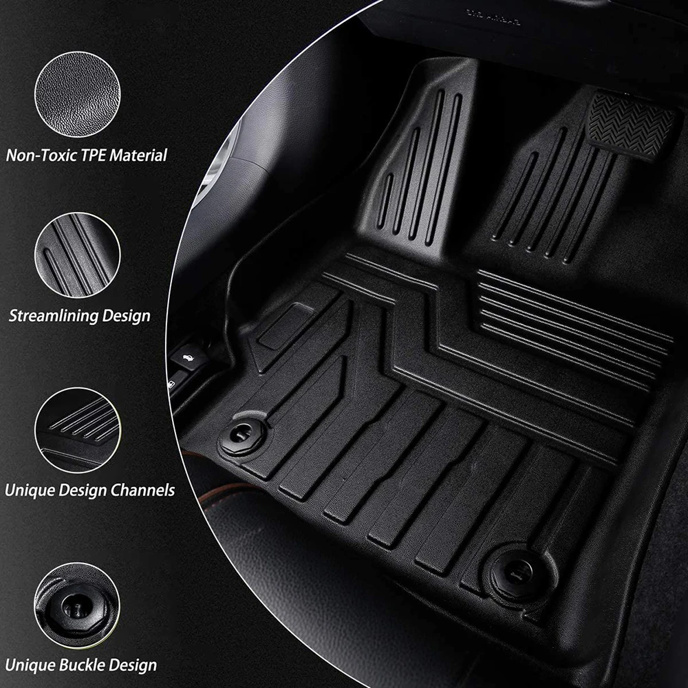 

Car Floor Mats Liners for 1st & 2nd Row Seat Custom Fit 3D TPE Weathertech Floor Rugs for Toyota-Corolla 2019-2020