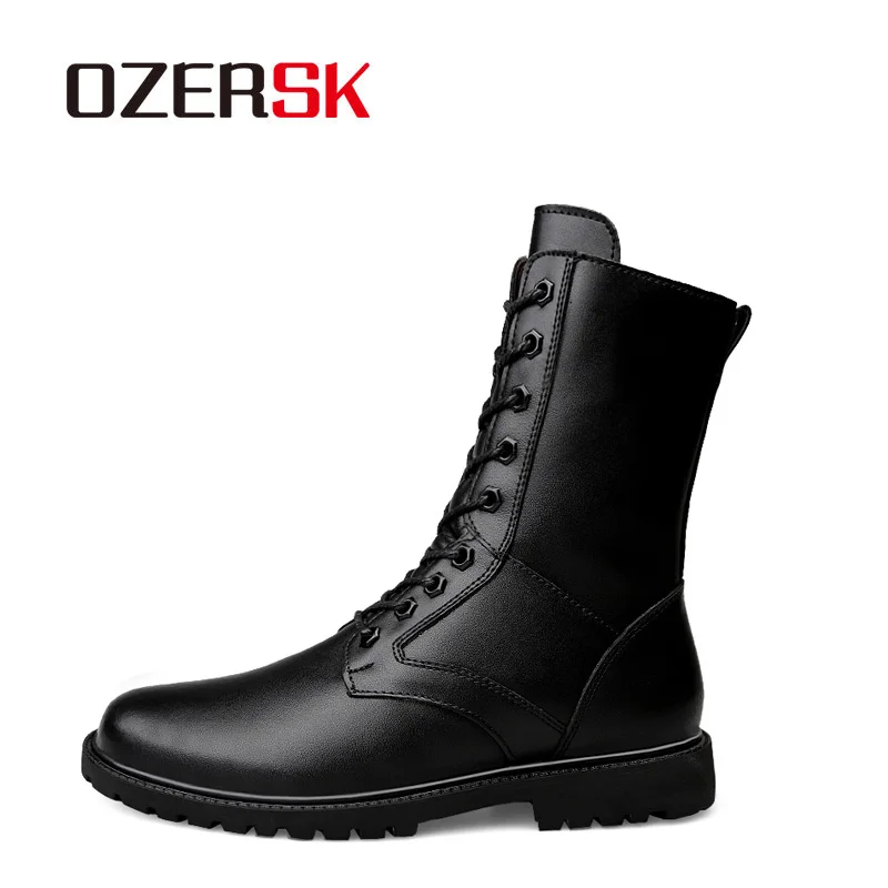 OZERSK/Осенняя мужская обувь с высоким берцем повседневные мужские ботинки из