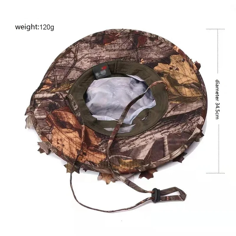 Камуфляжные охотничьи шапки с бионическими 3D Настоящими Листьями дерева