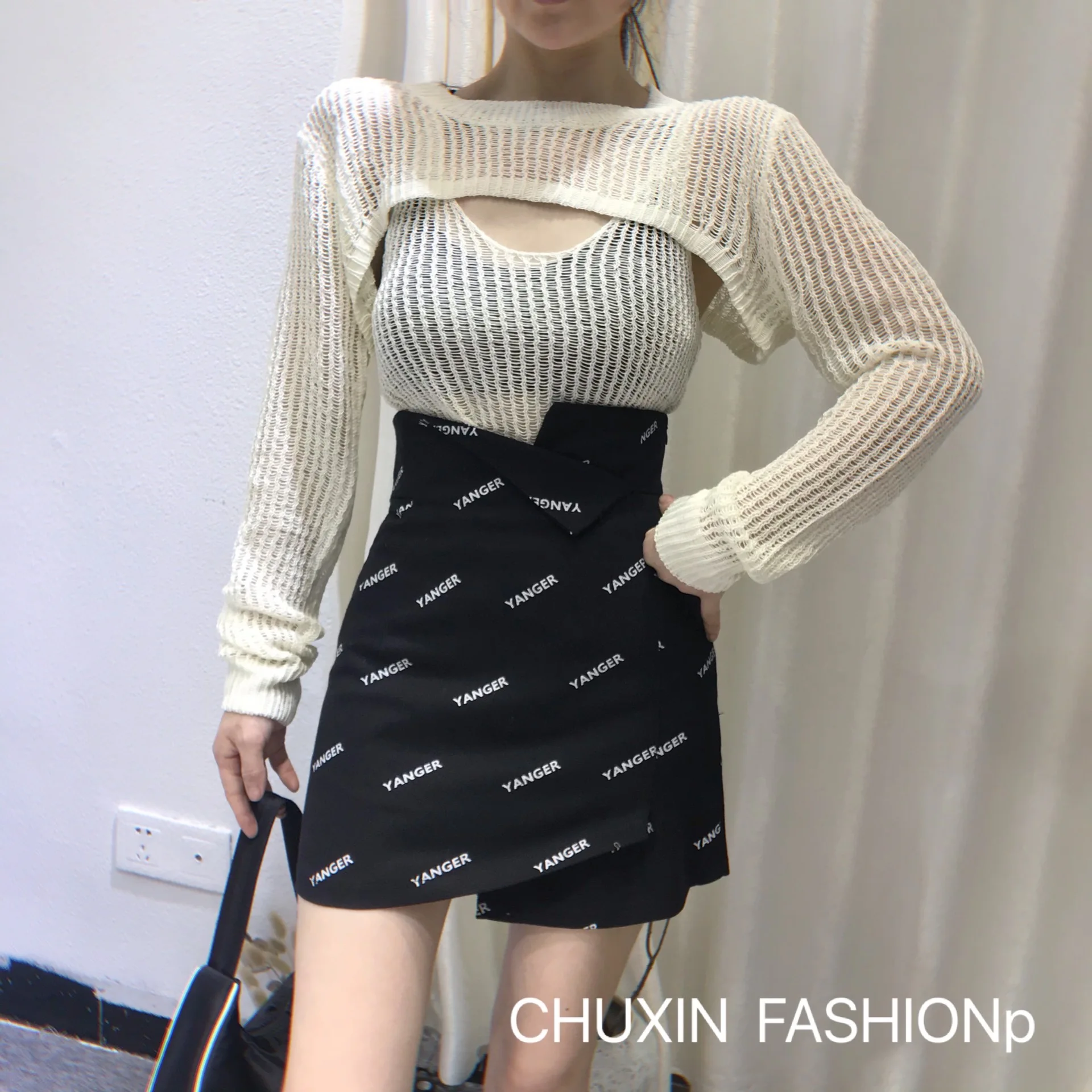 

S Color New Summer high street women skirt mini Bag Hip High Waist Letter Print Skirt Female fashion Irregular Skirts Mujer