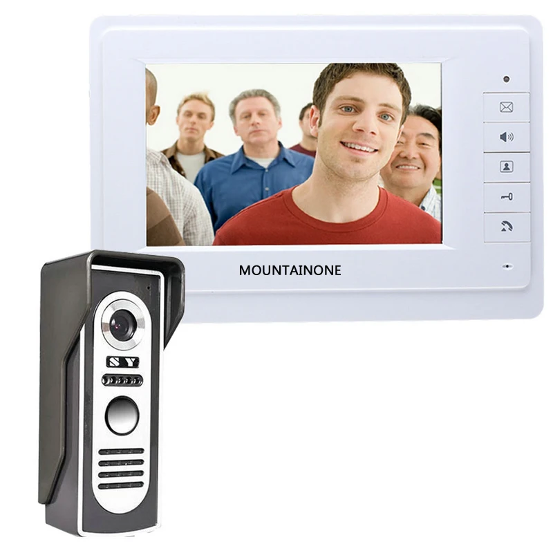 

Video Door Phone Doorbell Intercom System Wired 700TVL 7'' Monitor Support Talking Unlock for Home Office Security Rainproof