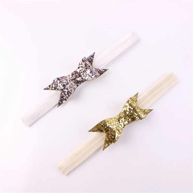 1 шт. цветок бант Блестящий эластичный ободок на голову для девочек аксессуары