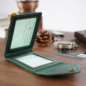 Чехол для кредитных и удостоверений личности из натуральной кожи, Обложка Для водительских прав Crazy Horse, кожаный тонкий чехол с древним дизайном для карт