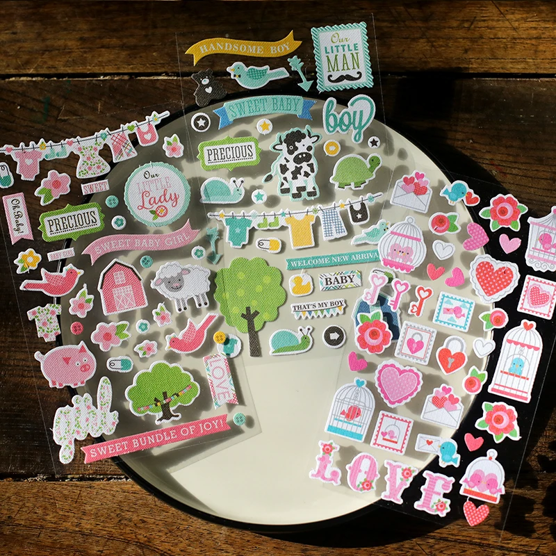 6 рисунков на выбор красивые тканевые наклейки для детского фотоальбома сделай