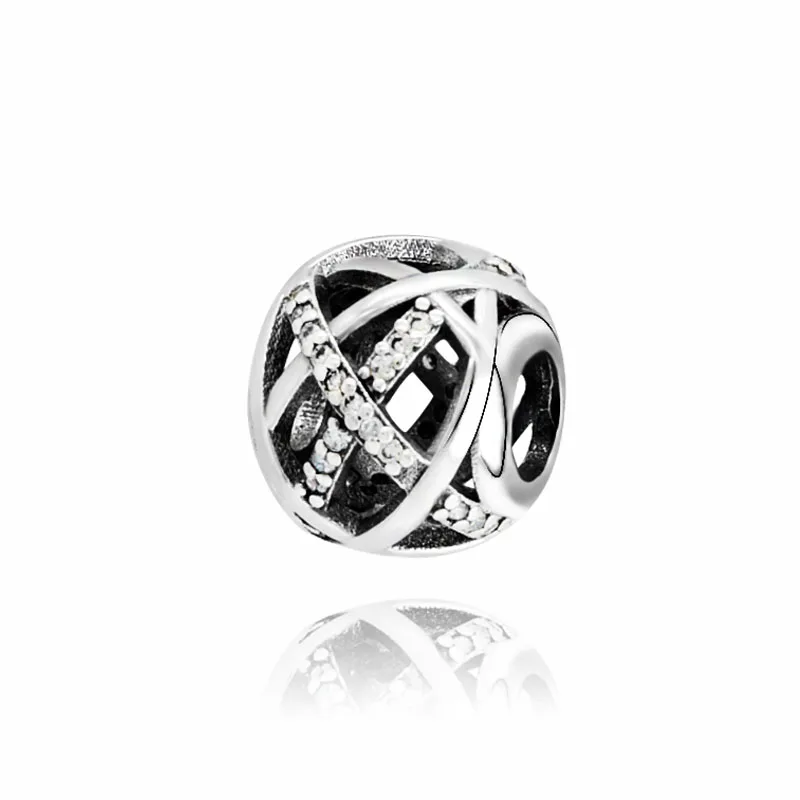 Классический 925 стерлинговые Серебряные бусы блестящие галактики ажурные