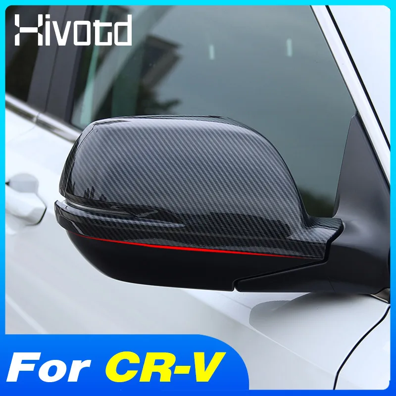 

Hivotd Rear View Mirror Cover Trim Stickers Frame Lamp Hood Exterior Car Decoration Accessories For Honda CR-V CRV 2017-2021