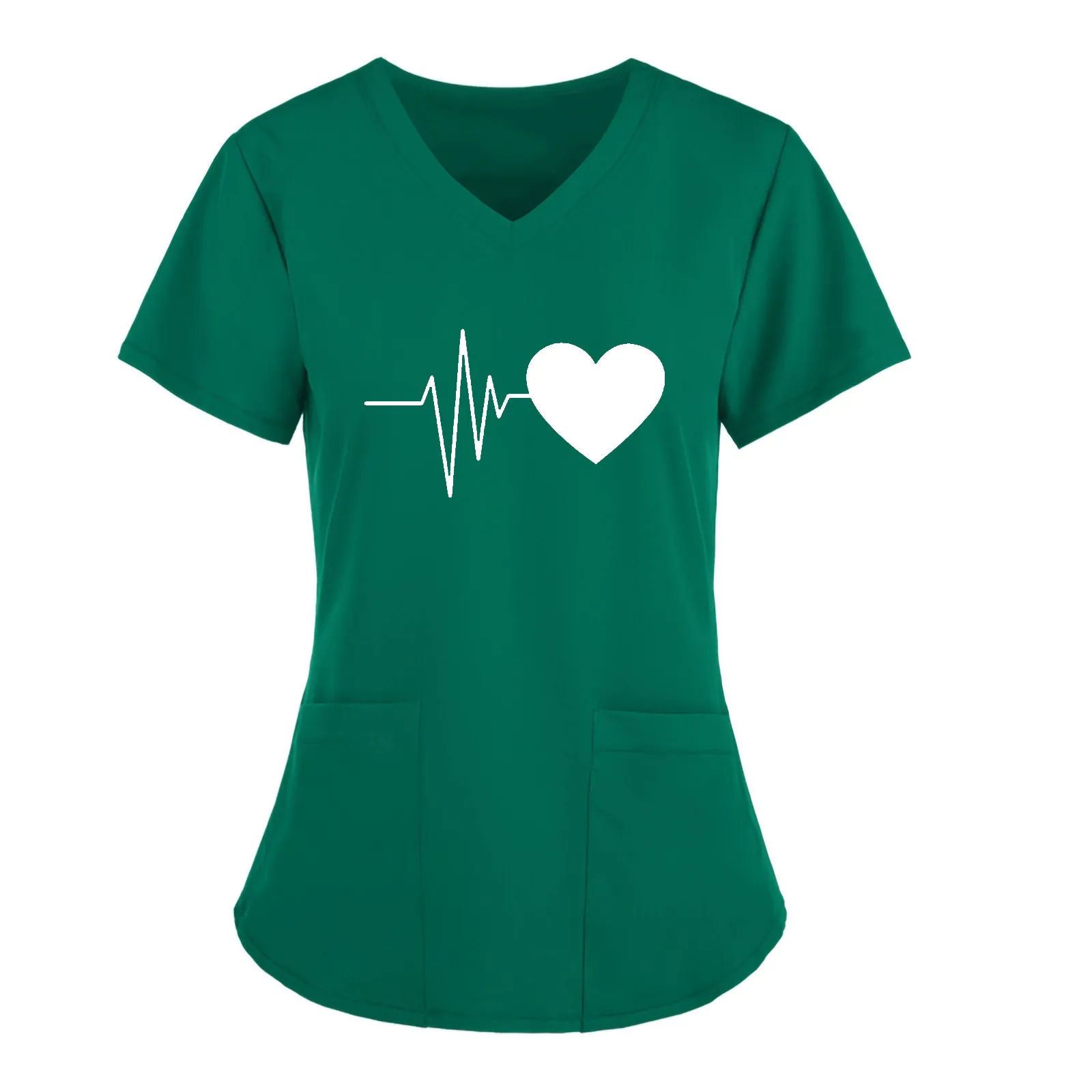 

Nurse Uniforms 5xl Women Scrub Top Plus Size Short Sleeve Scrubs Workwear Nursing Clothes Cotton Healthcare Tunic Uniforms A50