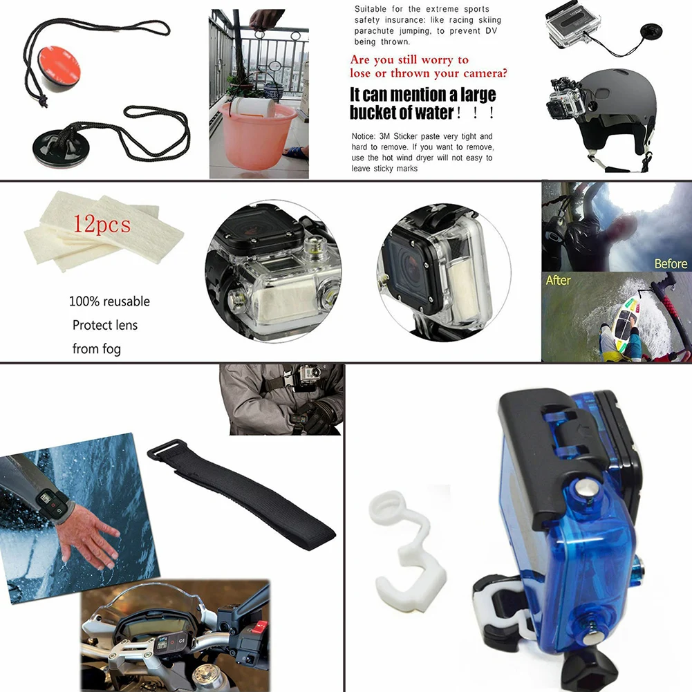 

50 in 1 Outdoor Sports Camera Carry Case Video Cam Accessories Kit for GoPro CamerasCamera Accessories