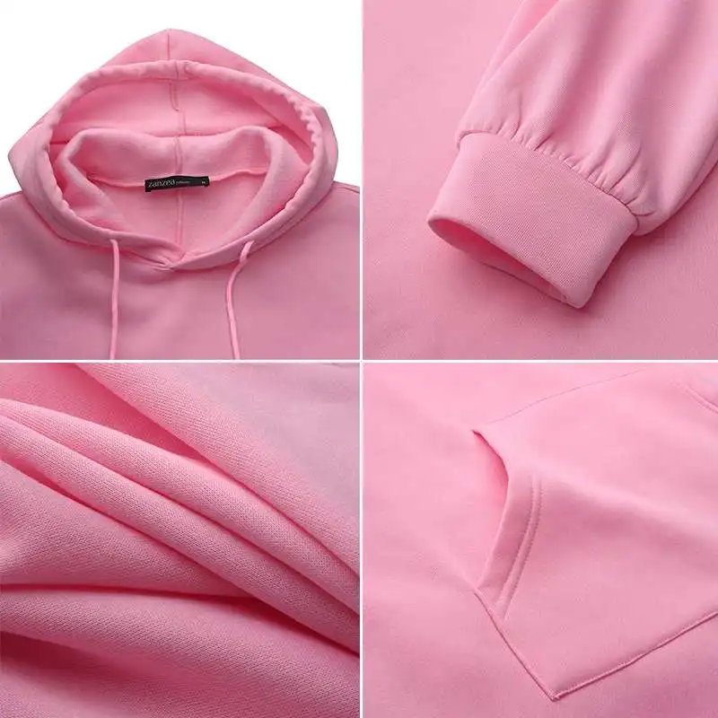 

women's Fashion Hoodies Sweatshirts Dress Solid Long Sleeve Vestidos Women Casual Hooded Maxi Robe Female