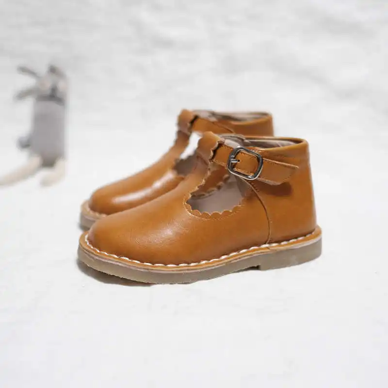 

High quality Boy's boots Retro color Genuine Leather girls shoes Cowhide kids Casual Martin boots 8T