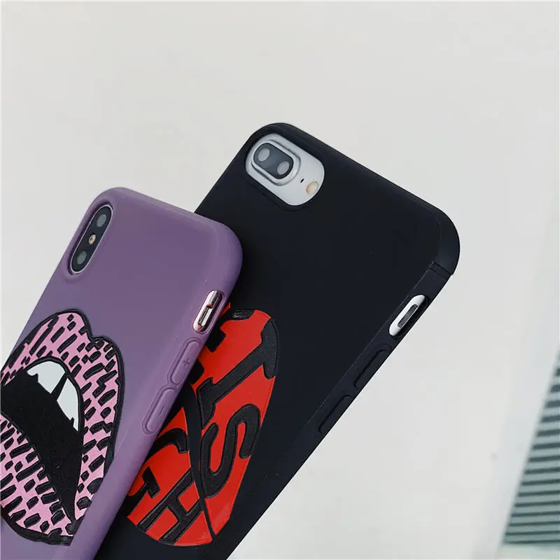 Сексуальный чехол из мягкого силикона для Apple iPhone 6S 6 8 7 Plus S 11Pro Max X XR XS Max - английский чехол с утолщенными губами.