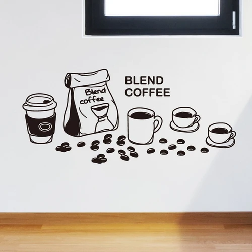 Кофейня наклейка чашка с молочным чаем виниловый художественный Настенный декор