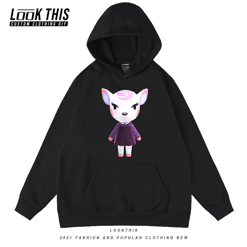 

Autumn 2021 Cartoon Animal Crossing Print Boys Teens Loose Hoodie Pullover Hoody Tops Men's Hoodies Oversized Sweatshirt