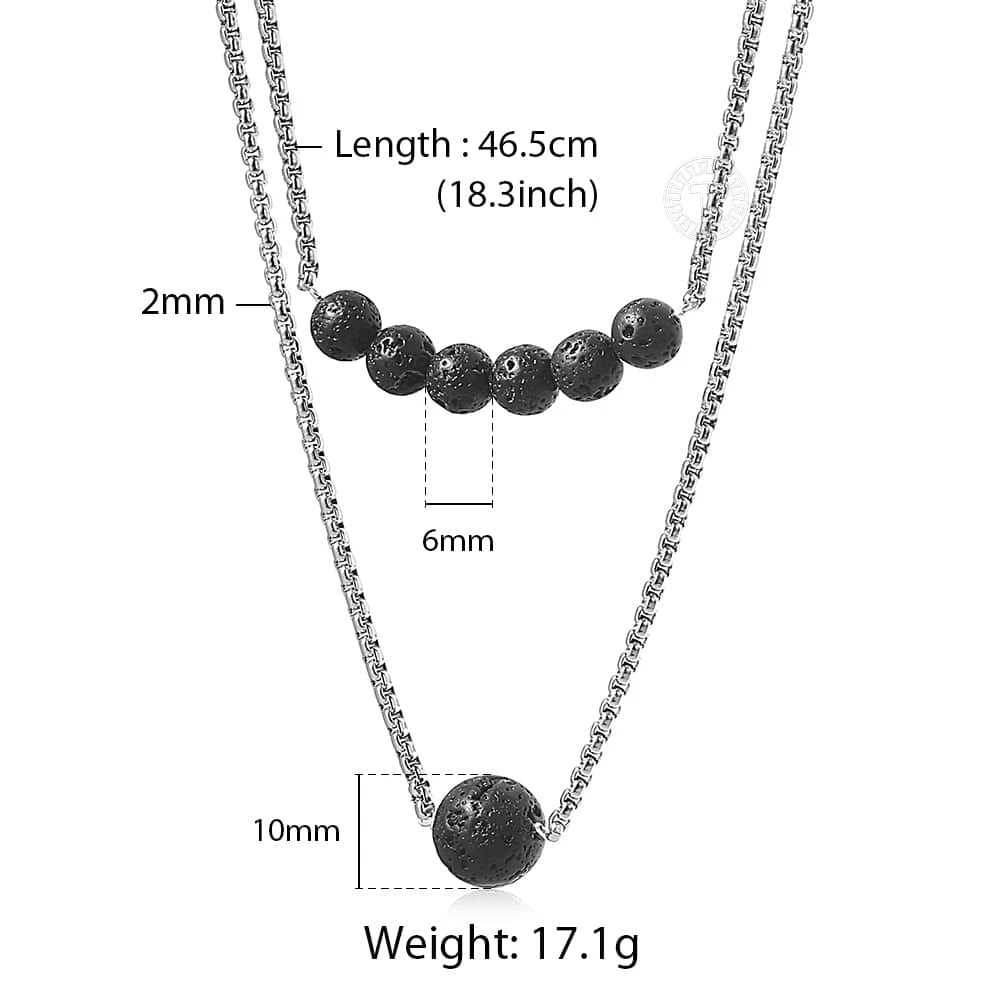 Двухслойная Подвеска из лавовых бусин ожерелье браслет для мужчин и женщин