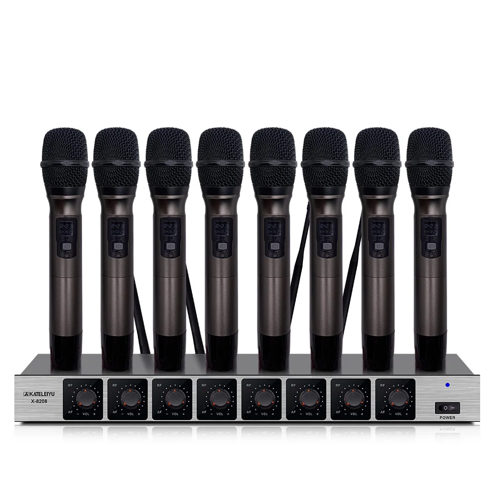 8-handheld Профессиональный X-8208 UHF Ручной микрофон 8 каналов комплект для большой конференц-конференции сценический аудио выход Высокая антипомехи - Цвет: 8-handheld