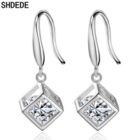 shdede embellished with crystals from austrian drop earrings jewelry 925 silver square accessories eardrop wh39