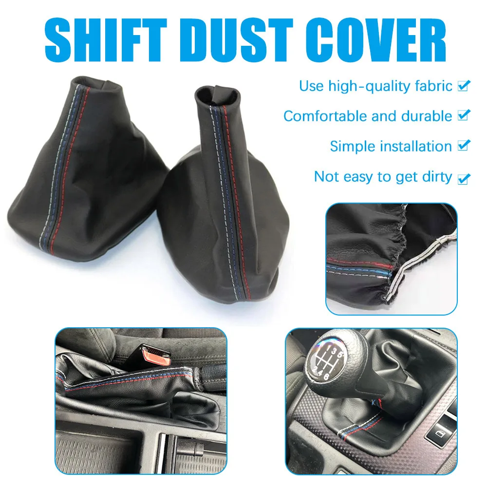 

Car Shift Gear Cover Manual Handbrake Gaiter Shift Gear Knob Boot Leather Protective Cover for BMW 3 Series E30 E34 E36 E46 Z3