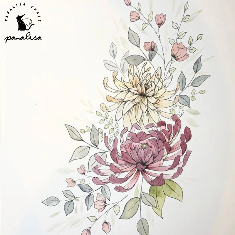 PanalisaCraft Садовый цветок прозрачный штамп для сделай сам скрапбукинг изготовление