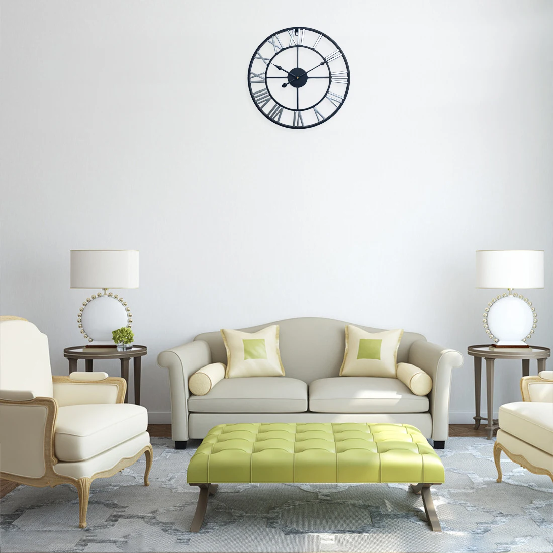

Retro Iron Art Wall Clock Modern Design Clock Roman Numerals Silent wall clock Quartz Best Gift