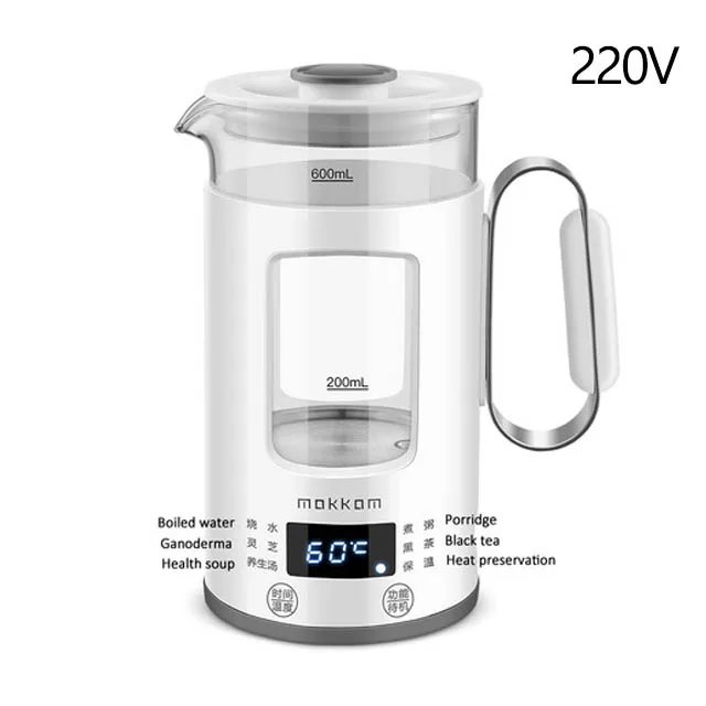 D621 600 мл мини многофункциональный электрический чайник, сохраняющий здоровье, стеклянный вареный чайник, бутылка для горячей воды, теплый чайник 220 В - Цвет: D621