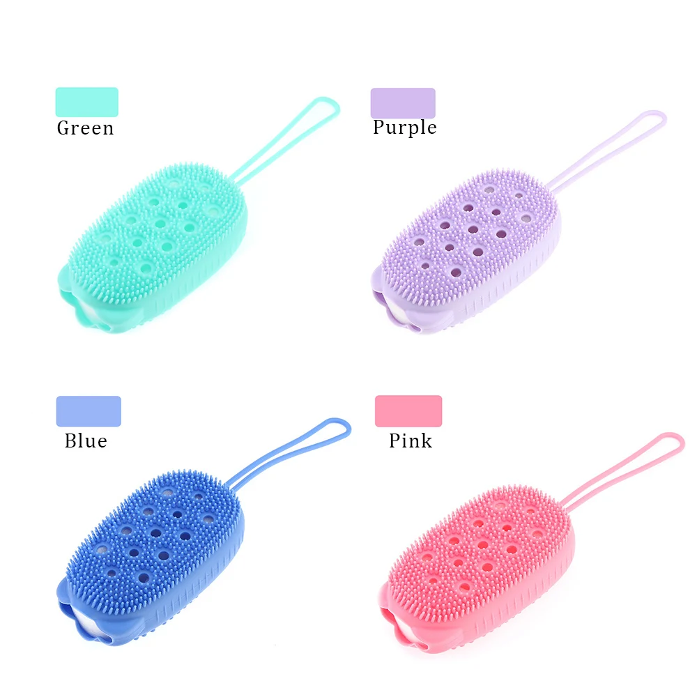 Силиконовая щетка для ванны и душа тела двухсторонняя мягкая глубокой очистки