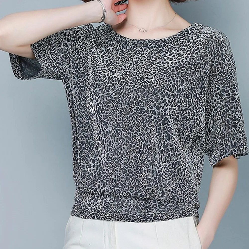 

Spring Summer T-shirt Women Fashion Elegant Sequin Shiny Plus Size Short Sleeve Shirt Lady Oversize Comfortable Pullover Tops