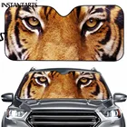 Солнцезащитный козырек INSTANTARTS для лобового стекла автомобиля, 3D тигр, автомобильный солнцезащитный козырек, штора для окна автомобиля, универсальный глянцевый козырек для лобового стекла с животными