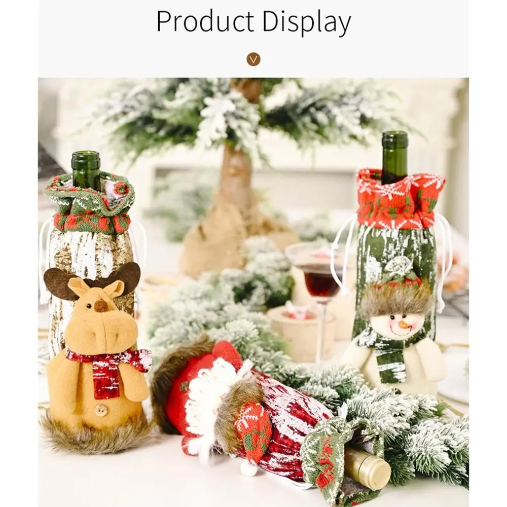 Рождественское красное вино держатель бутылки Обложка сумка эльф шампанское