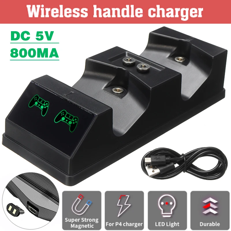 

Mayitr 1pc Game Controller Dual Charging Dock Station Charger Portable Wireless Handle Chargers With USB Charging Cable