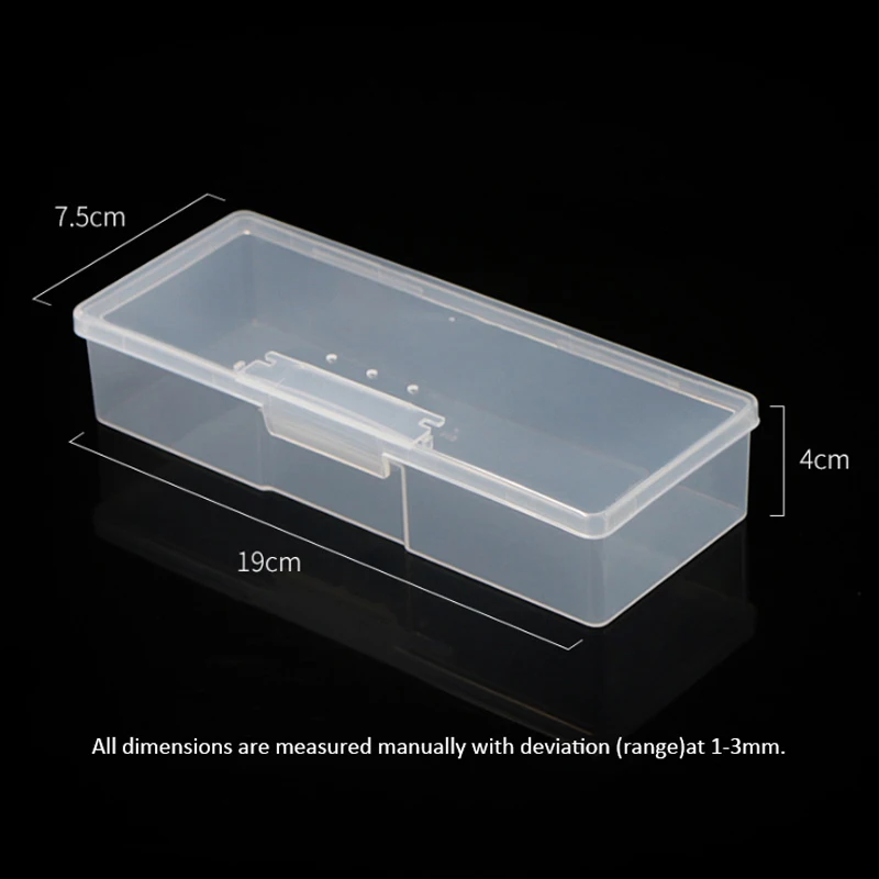 Прозрачный пластиковый контейнер для хранения ногтей розовый чехол инструменты