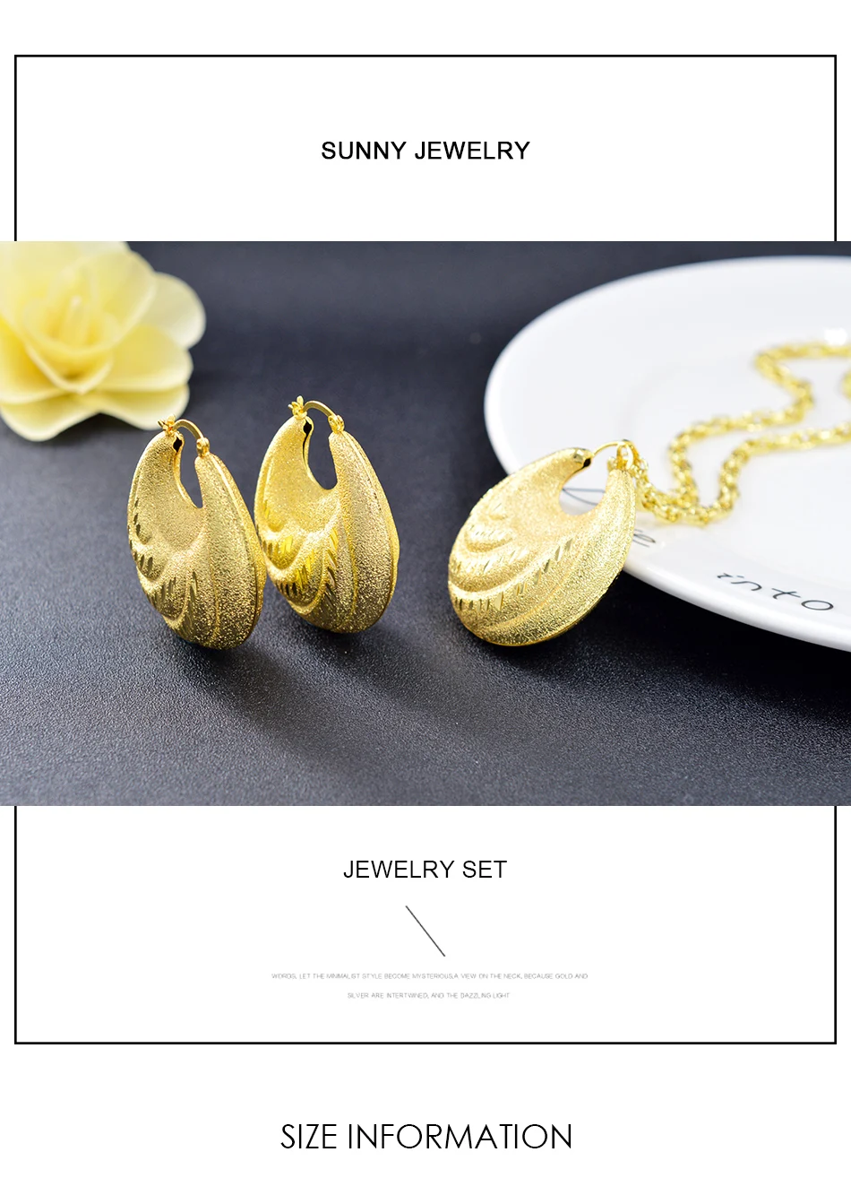 Sunny Jewelry большой набор украшений для женщин колье серьги кулон Романтические круглые ювелирные изделия для вечерние и свадебные