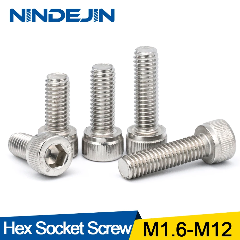 

NINDEJIN Hexagon Hex Socket Cap Head Screw M1.6 M2 M2.5 M3 M4 M5 M6 M8 M10 Stainless Steel Allen Bolt DIN912 Hex Screw with Key