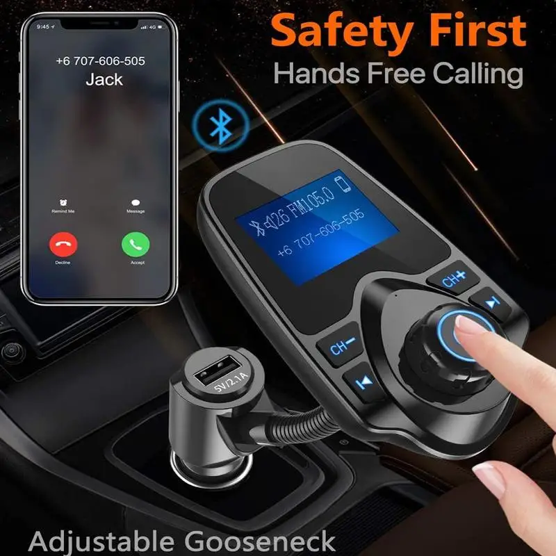 Беспроводной автомобильный Bluetooth-адаптер для FM-передатчика w1.44-дюймовый C8P0 |