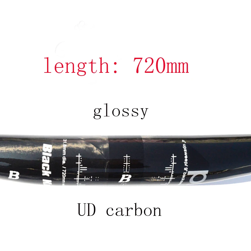 720mm glossy Черный рыцарь PRO RXL стиль UD углеродный ХХХ MTB плоский велосипедный Руль Горный велосипед запчасти бар 9 градусов обратная развертка 5 мм rise - Цвет: 720mm glossy