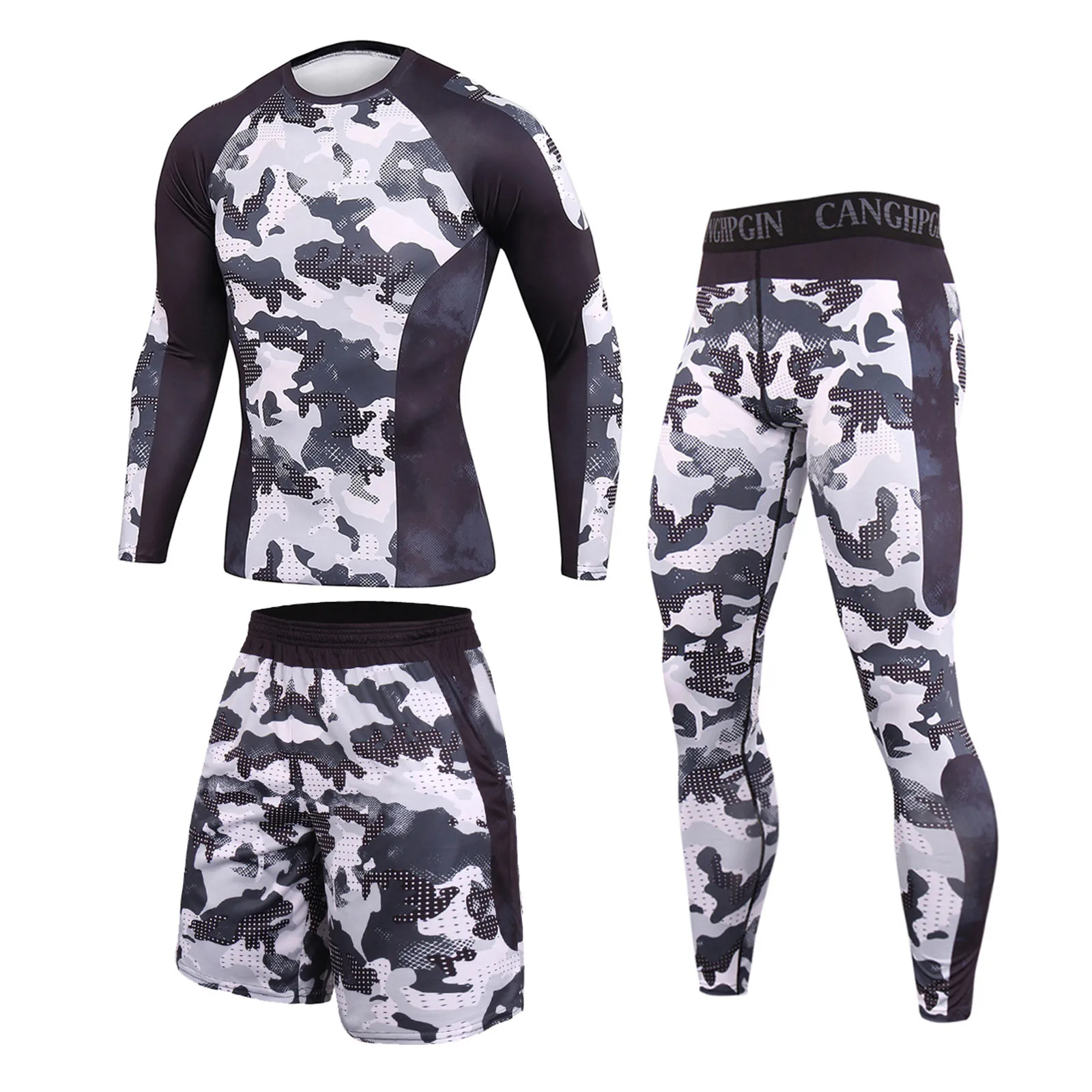 

Men's Compression Sportswear Suits Gym Tights Training Clothes Workout Jogging Sports Set Running Tracksuit For Men Suit 2021