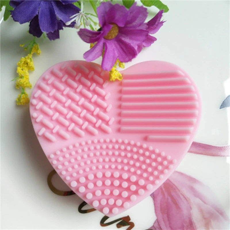 1 Piece Silicone Makeup Brush Cleaning Brushes Cleaner Heart Glove Cosmetic Mat Portable Washing Tools | Красота и здоровье