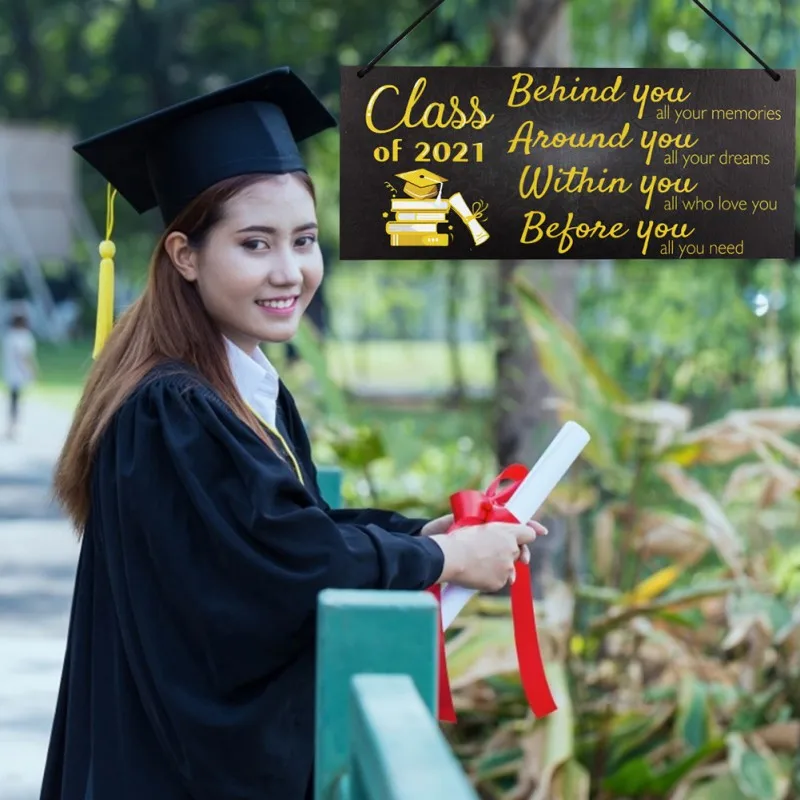 

Graduation Panel Photo Prop Item College High School Booth Background Sign Listing-Black Wooden Graduation School Decoration