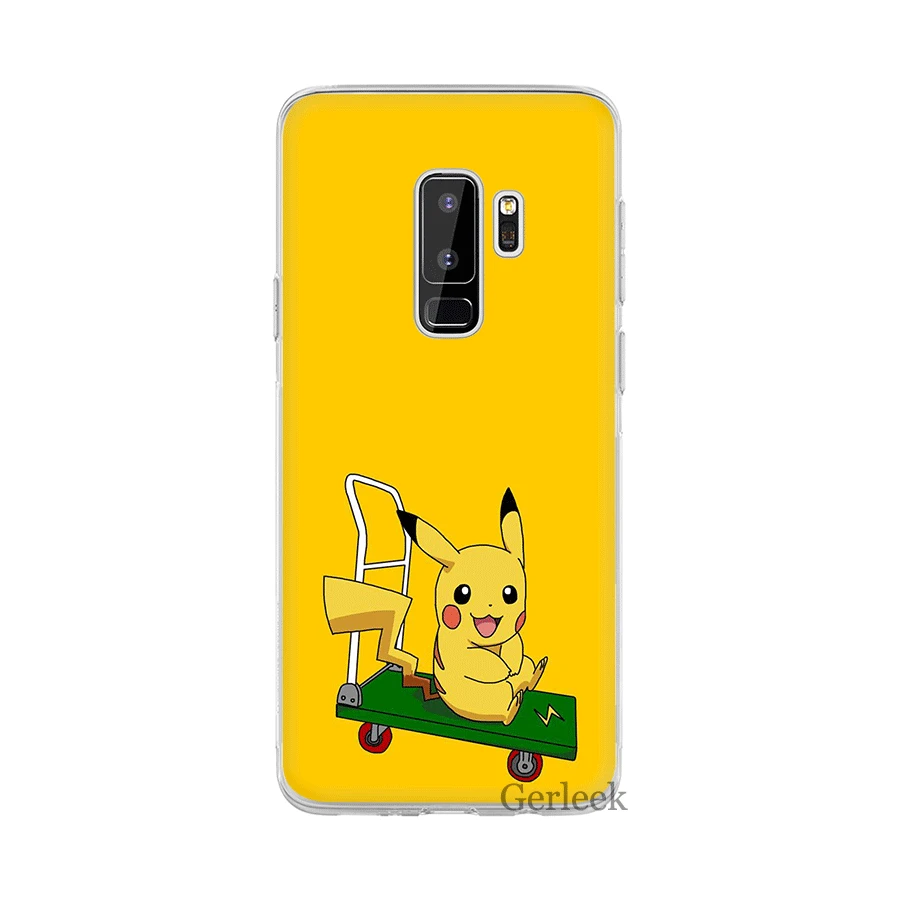 Чехол для телефона для samsung Galaxy M10 M20 M30 M40 S6 S7 край S8 S9 S10 S10e Plus Note 8 9 S3 S4 S5 твёрдая обложка с рисунком Пикачу