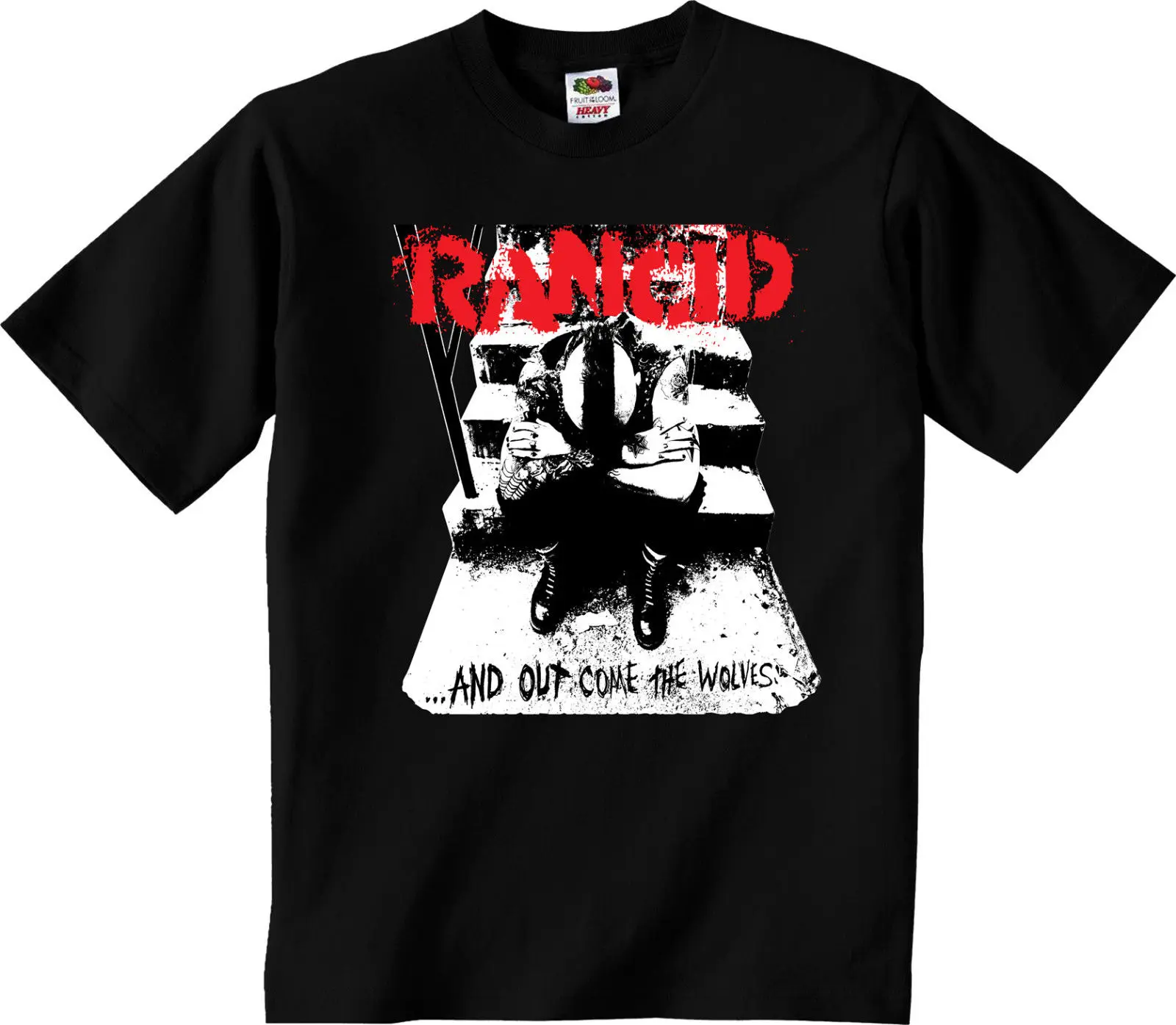 Футболка RANCID 3XL с надписью Come The Wolf хлопковая тенниска в американском стиле панк