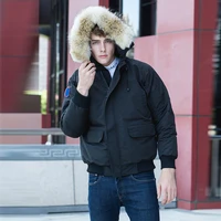 men winter down jacket real wolf fur hood short fashion parka high quality coat female thicken warm outerwear windproof clothes