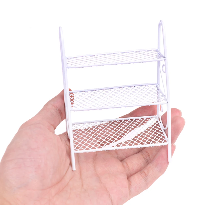 

1Pc 1:12 Scale Dollhouse Mini Iron Shelf Flower Stand Doll House Decor Model Toy 11.5cm*5cm