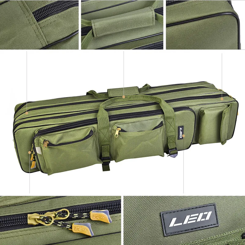 Three-layer Multi-function Foldable Fishing Pole Storage Bag Gear Organizer Backpack Accessories | Спорт и развлечения